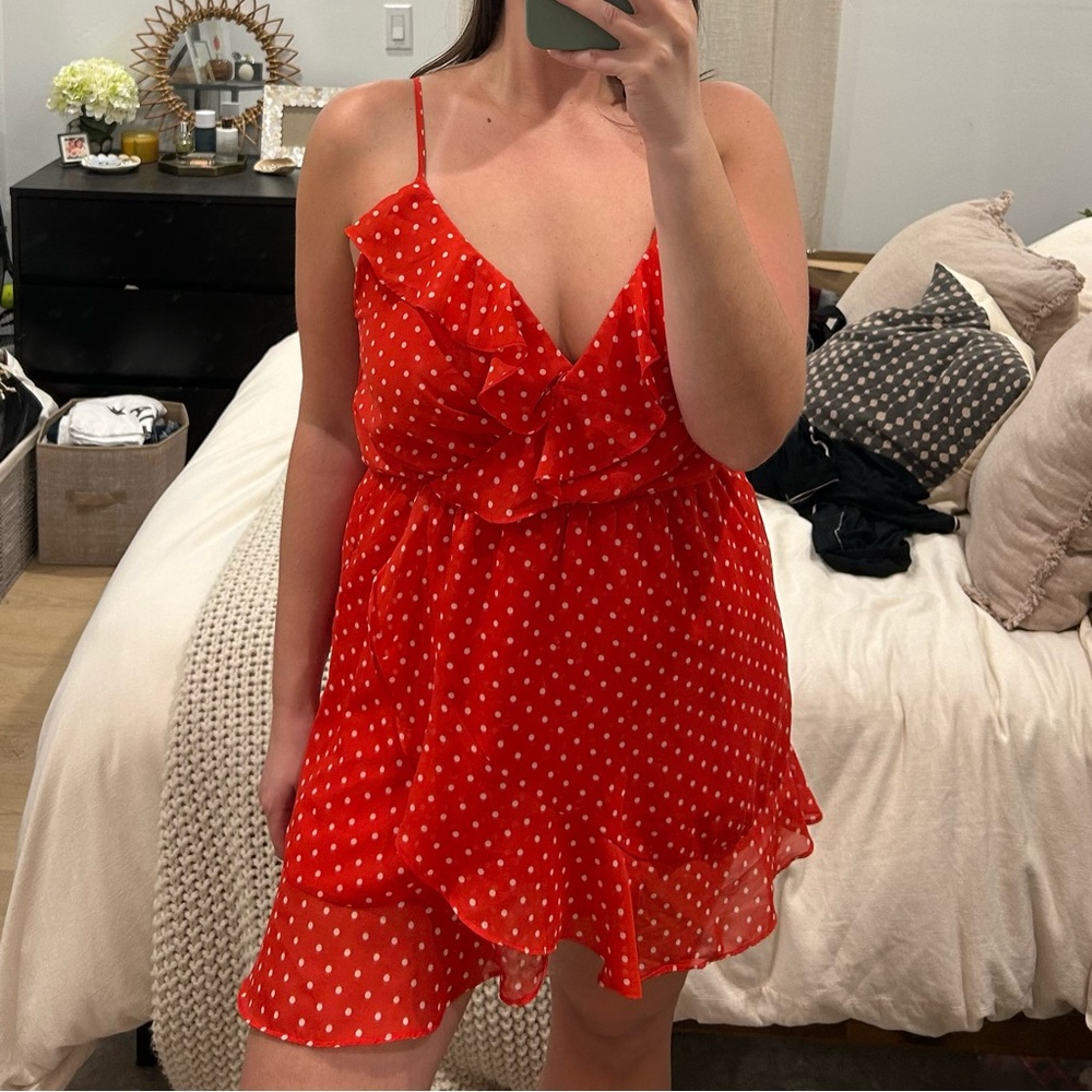 Red Polka Dot RuffleDress